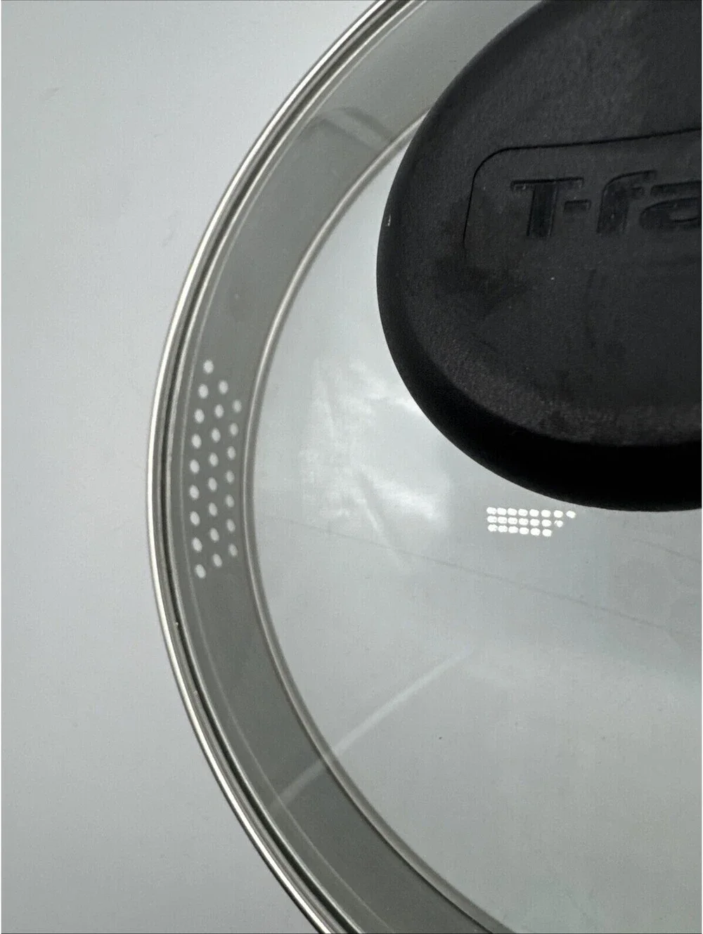 T-Fal Replacement Lid Vented Strainer Glass 8 Inch Outer Diameter, 7 3/4 Inner